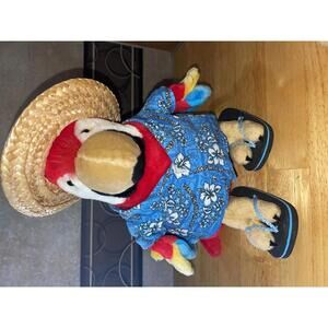 Jimmy Buffet Margaritaville Parrot Plush w/Flip Flops Limited Edition 10” 2007